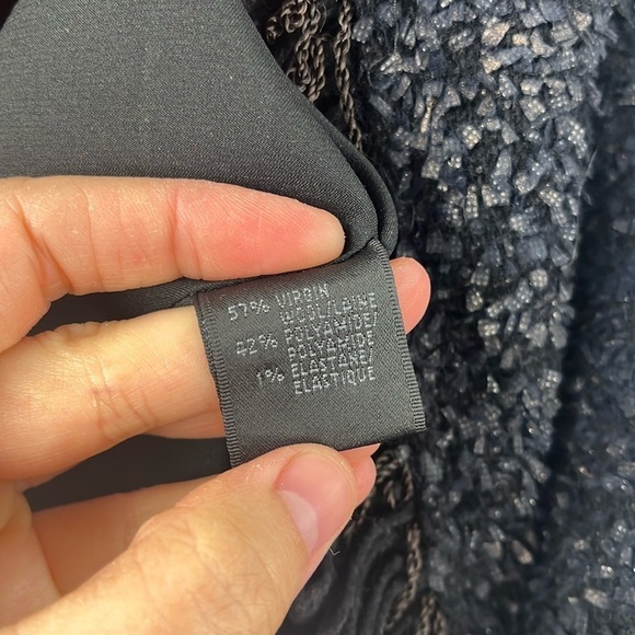 Lafayette 148 Textured Open Front Fringe Wool Blend Blazer Jacket Size 4 Career - Picture 11 of 12